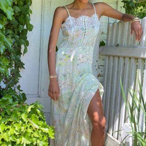 LOVESHACKFANCY Elma Slip Dress, PISTACHIO CREAM